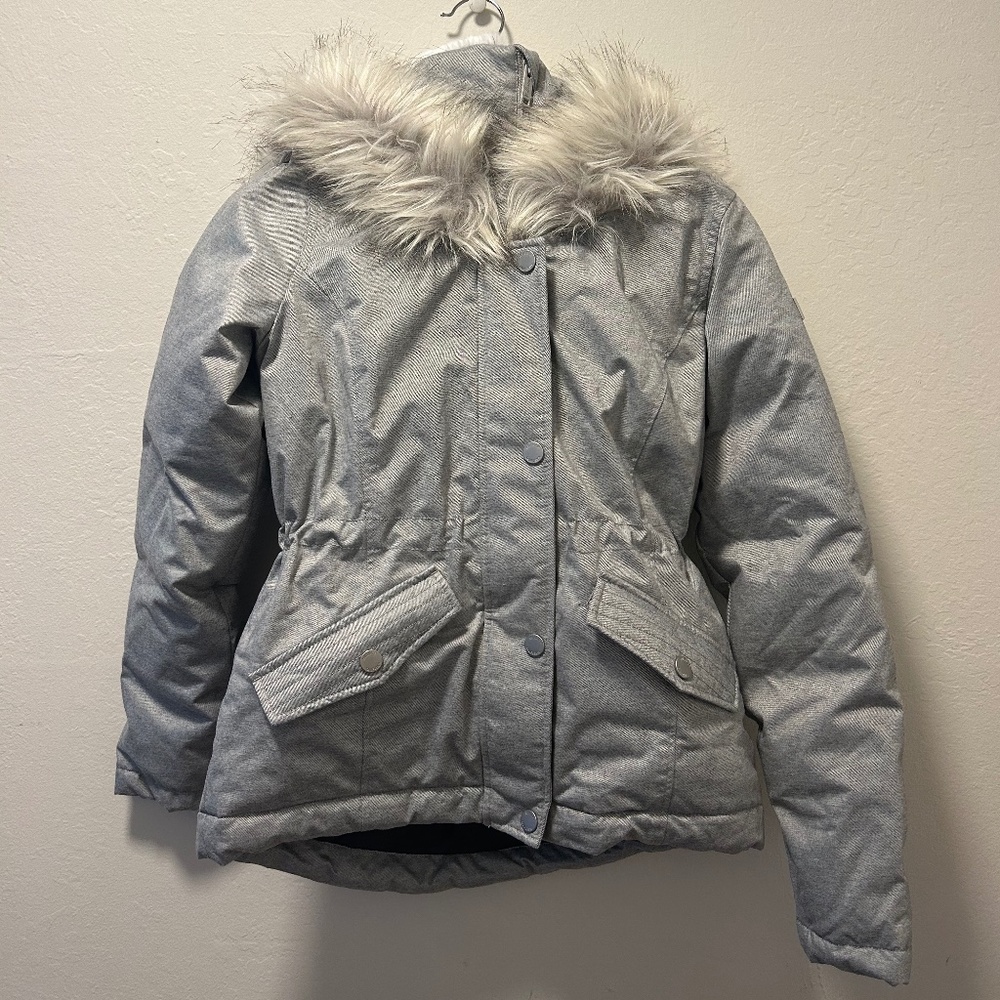 Hollister Grey Down Anorak Jacket (Size Small)